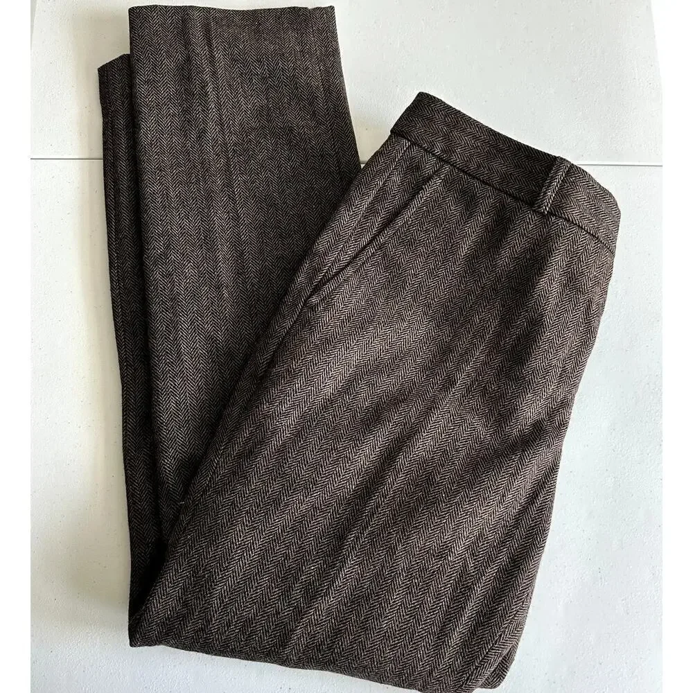 Banana Republic Brown Reegan Wool, Lined, Dress Pants- 6 - Picture 3 of 7